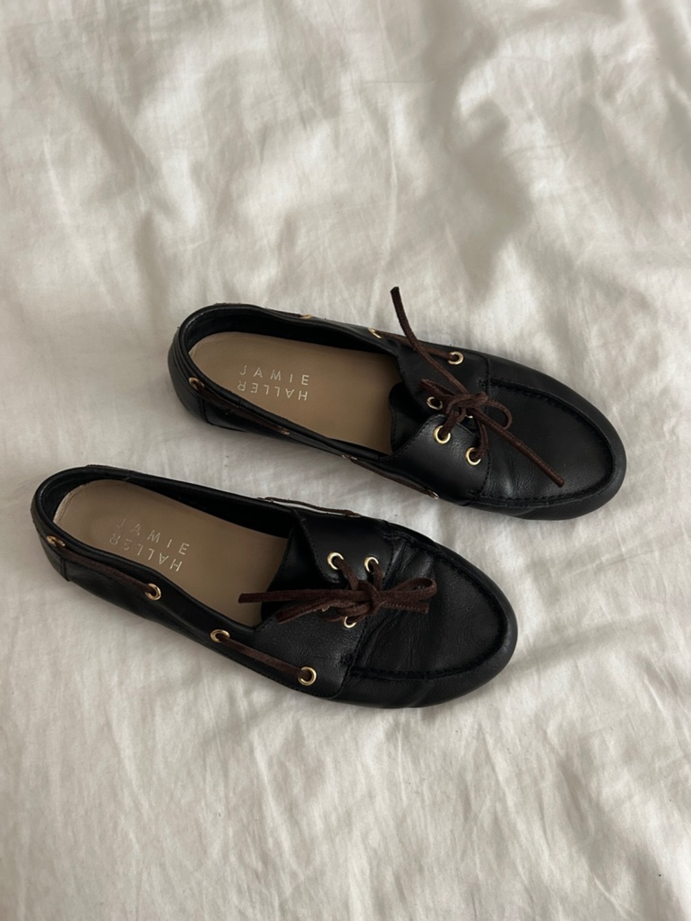 Jamie Haller Black Leather Boat Loafers 38 - Picture 4 of 9